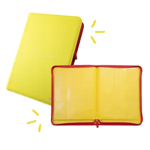 9-Pocket Card Binder with Red Zipper [Yellow]