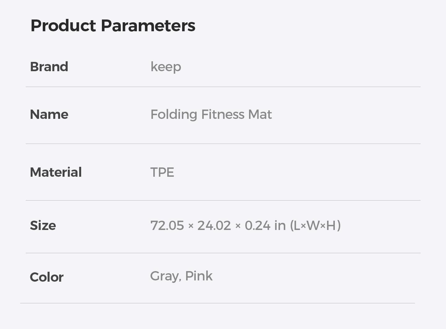 KEEP Folding Yoga Exercise Mat,72''x 24'' 6mm Thick Anti-Slip Antibacterial Easy Storage Portable Exercise Mat for Home Gym Travel with Elastic Sport Band