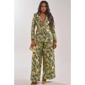 HARLOW BROCADE WIDE LEG PANT