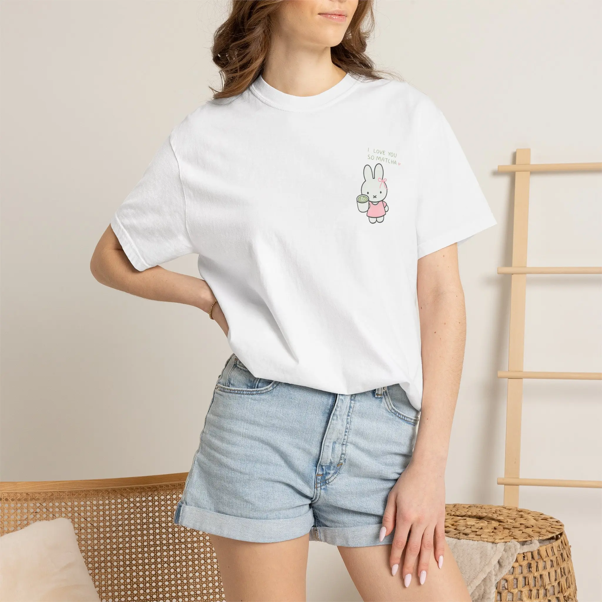 Miffy Matcha T-shirt | Small Chest Graphic, Pastel Kawaii Design