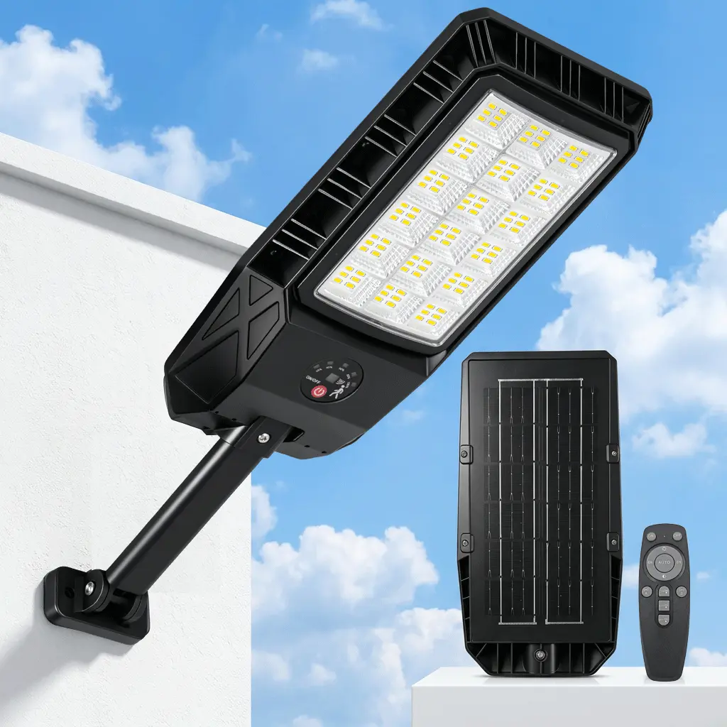 Modern Solar Outdoor LED Wall Lamp - Solar Outdoor Lights with Super Bright Motion Sensor, IP65 Rating, ABS Plastic, Auto On/Off, Remote Control for Yard, Patio