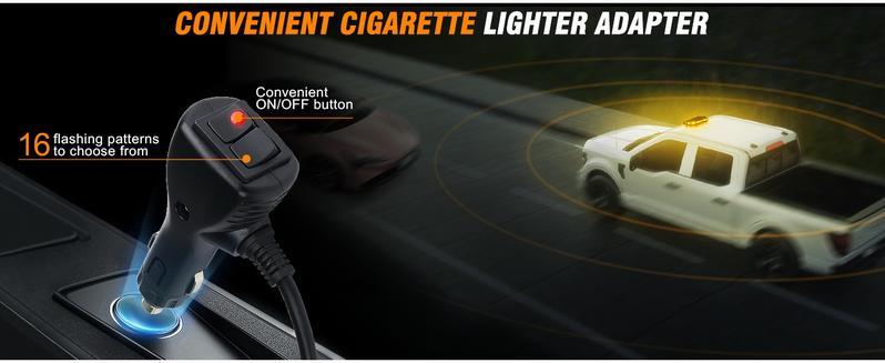 DIBMS 56 LED Roof Strobe Beacon Lights Strip Roof Hazard Warning Emergency Safety Flashing Lights, Amber/White Emergency Rooftop Strobe Lights Bar,Men's Car Accessories,Father's Day gift, amber  car  lights Dual Color LED Emergency Strobe Lights