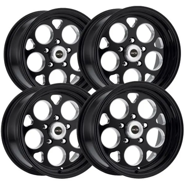 (Set of 4) Staggered Vision 561 Sport Mag 15x7,15x8 5x4.75" Black Wheels Rims
