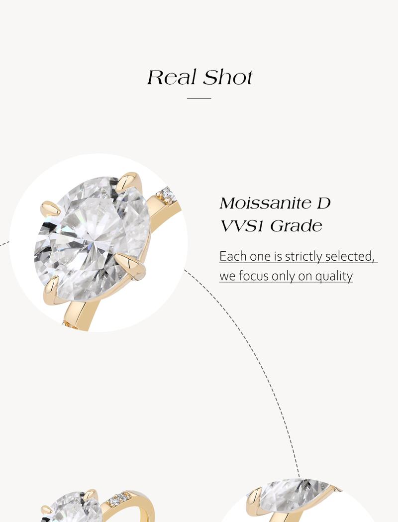 ATTAGEMS D VVS1 Color Oval Cut 3CT Synthetic Moissanite Ring for Women 925 Sterling Silver Classic Engagement Wedding Anniversary Fine Jewelry Gift R288