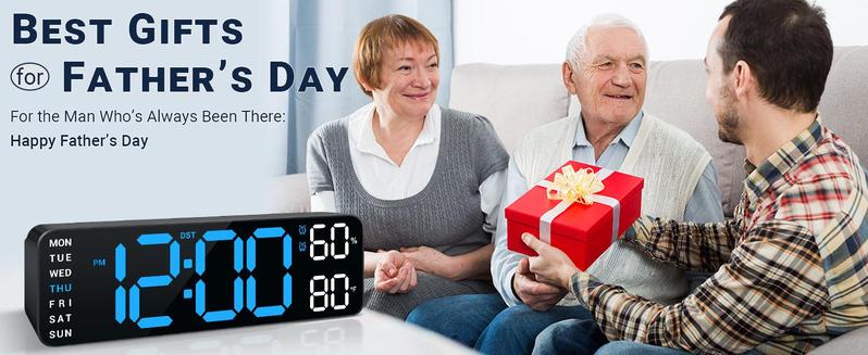 LED Digital Alarm Clock with Dual Alarm, Digital WallClock for Home Bedroom & Office, 10"Large Display12/24H Desk Clock with Temperature/Humidity/Week/Adjustable Dimmer, Minimalist Clock Lights Set, NewYear's Day Decorations, Valentine's Day Gifts