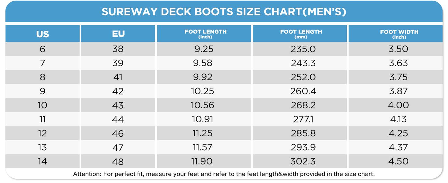SUREWAY Men's Deck Boots Professional Non-Slip Fishing & Ankle Boating Boot Waterproof Rain Boots, Lightweight Neoprene Rubber Deck Boots
