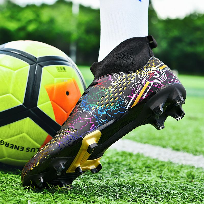 Unisex Ombre Pattern Lace-up Front Football ShoesAnti-slip Breathable Long Studs Soccer Shoes,Soccer Cleats, Football Cleats, Summer TrainingSneakers for Training Match Practice