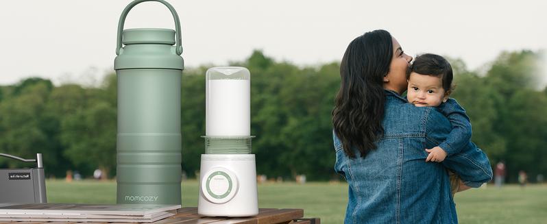 Momcozy 22oz Portable Breast Milk Cooler for Outdoor, 360°Total Cooling for 24Hours, Larger Capacity Travel Breastmilk Chiller with 2pcs Baby Bottles for Breastmilk Storage, Breastfeeding Essentials Insulated Flask Leakproof Insulated Tumbler