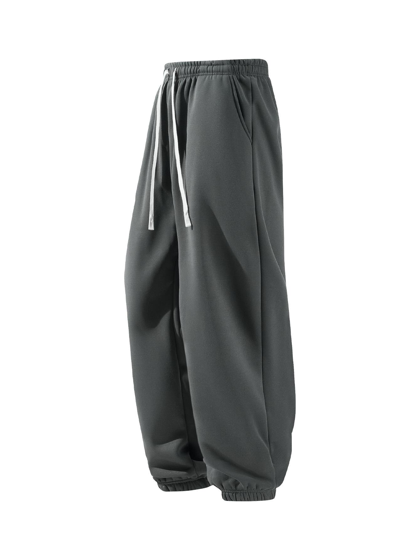 CCCMAI Men's Pocket Drawstring Winter Pants, Casual Regular Fit Plain Thermal Lined Trousers, Men's Bottoms for Winter Menswear CCCMAI Men's Pocket Drawstring Winter Pants, Casual Regular Fit Plain Thermal Lined Trousers, Men's Bottoms for Winter Menswear