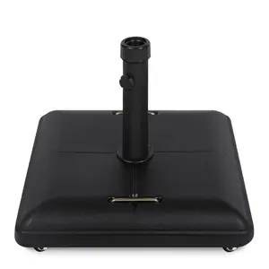 Best Choice Products 81lb. Heavy Duty Square Concrete Rolling Patio Umbrella Base Stand w/ Locking Wheels
