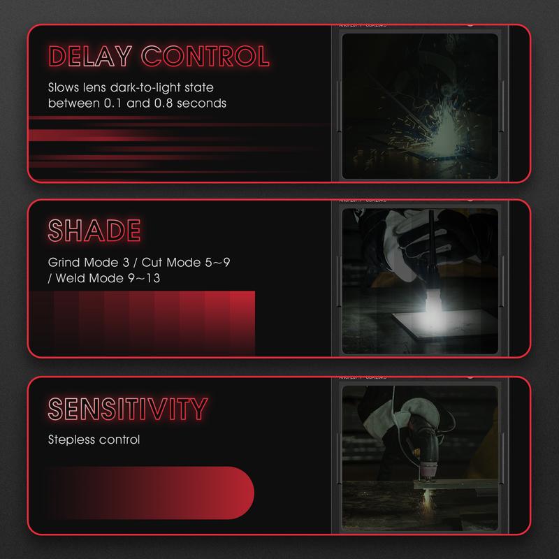 YESWELDER LYG-M800H True Color Auto Darkening Welding Helmet | Large 3.93"x3.66" View, 4 Arc Sensors Welding Mask | Wide Shade 3/5-13 Hood for TIG MIG ARC Grind