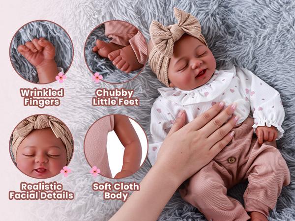 BABESIDE Lifelike Reborn Baby Dolls Black Girl Callie - 20 - Inch Soft Body Realistic Newborn Baby Doll Poseable Limbs Real Life Baby Dolls with Clothes and Toy Gift for Kids Age 3+ Rebornbabydoll BABESIDE Lifelike Reborn Baby Dolls Black Girl Callie - 20 - Inch Soft Body Realistic Newborn Baby Doll Poseable Limbs Real Life Baby Dolls with Clothes and Toy Gift for Kids Age 3+ Rebornbabydoll