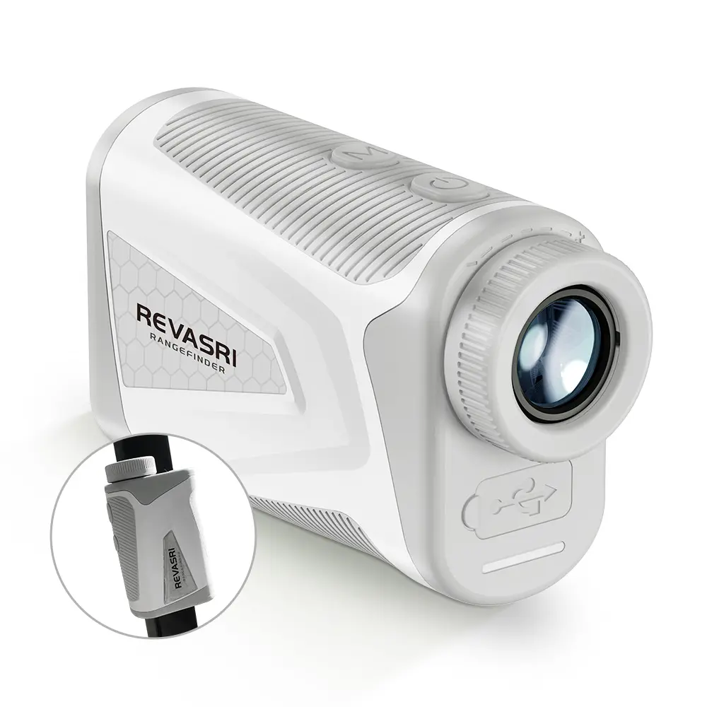 REVASRI Golf Rangefinder with Slope, Crystal Display, Flag Lock Vibration, Rechargeable Range Finders with Magnet Stripe, Golf Equipment, Essential Golf Accessory