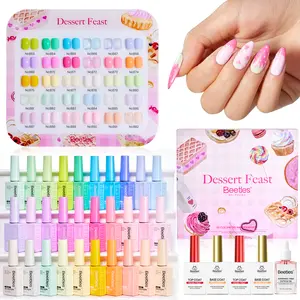 Beetles Dessert Feast Hema Free Gel Nail Polish Set, Translucent Gel Nail Art for Manicure and Home Decoration Spring Nail Taste of Spring