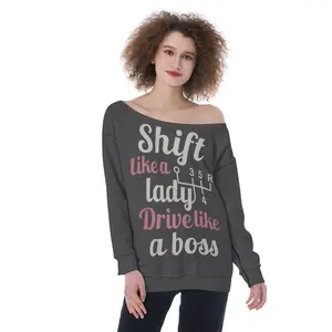 All-Over Print Oversized Women's Off-Shoulder Sweatshirt