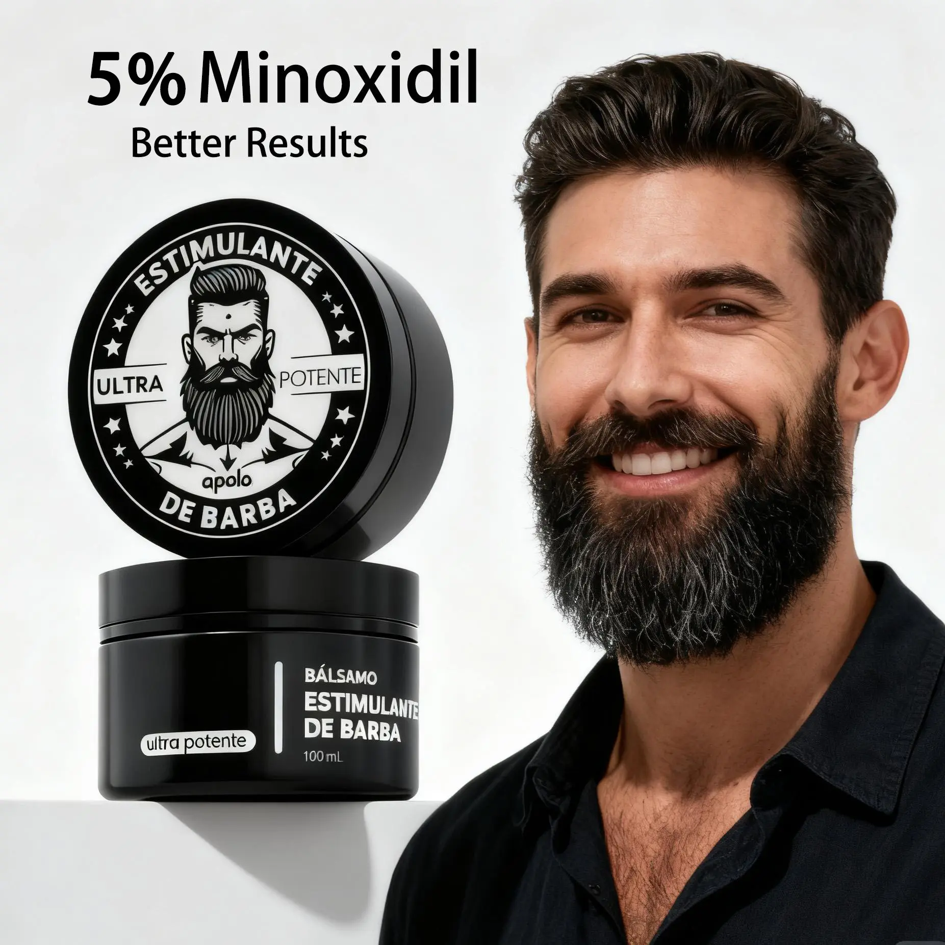 Beard Growth Cream with Minoxidil, Hair Care Treatment Formula to Add Volume for a Thicker, Fuller Beard for Men, Hair Growth Products, Thicker Hair