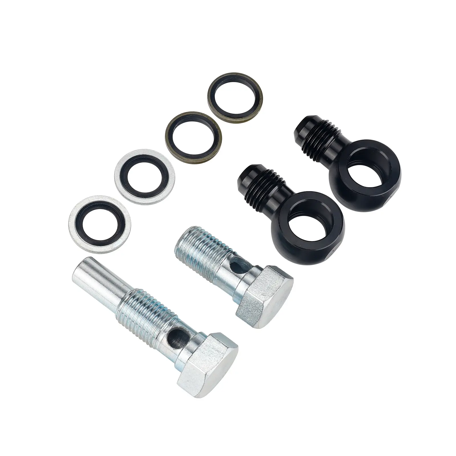 3MIRRORS -6AN Flare to 1/4" NPSM Transmission Adapter Fittings (2 Sets with Washers), Compatible with GM 4L80E Transmission, GM Trucks, Chevrolet GMC C1500/2500/3500 Silverado Sierra