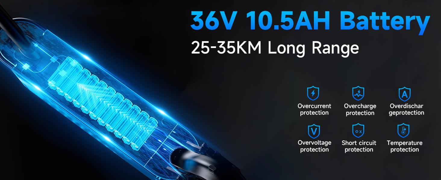 D8 Pro Sport multi-scenario Electric Scooter, Range of 12-14 Miles,Max.Speed 19MPH Max Speed, 36V 7.8/10.5AH Battery, Dual braking system is safer