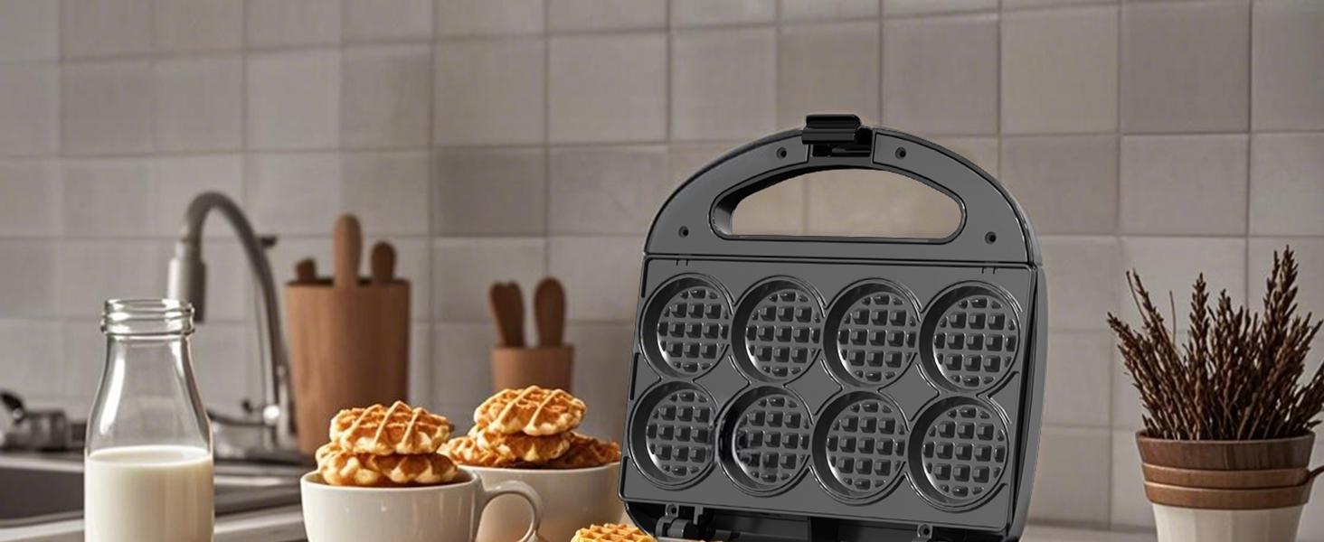 Mini Waffle Maker Machine, Small Waffle Bites Maker for Kids, Makes 8 x 2 inch Tiny Waffle Bites, Ideal for Breakfast, Snacks, Desserts and More Kitchen Appliances Portable Mini Waffle Maker Machine, Small Waffle Bites Maker for Kids, Makes 8 x 2 inch Tiny Waffle Bites, Ideal for Breakfast, Snacks, Desserts and More Kitchen Appliances Portable