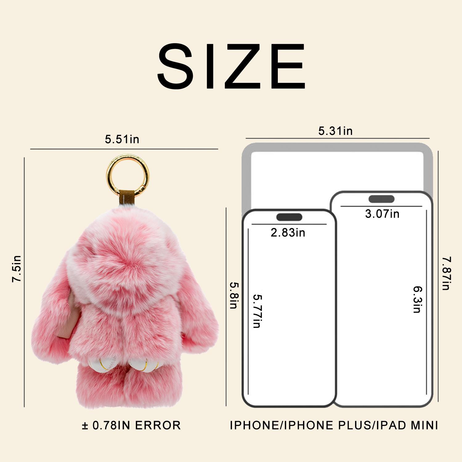 Handmade Fluffy Bunny PomPom Keychain with Designed Tin Box, – Cute Eater Basket Gift, Travel Accessory & Birthday Present for Girls & Women