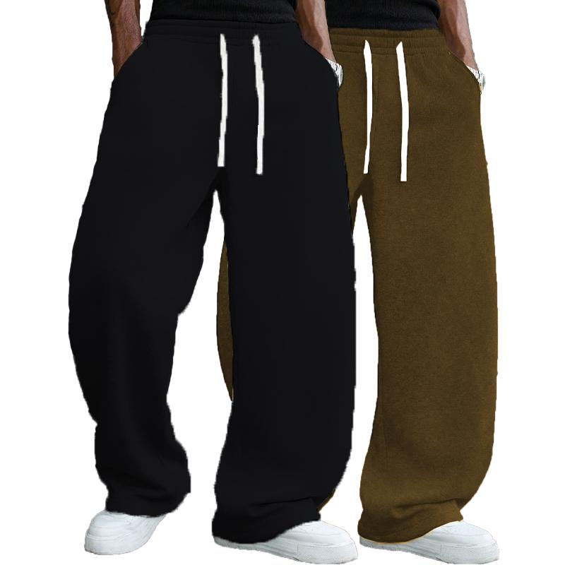 Men’s Solid Fashion Sweatpants, Versatile Year Round Wear, Ideal for Autumn and Winter, Wide Leg Straight Leg Casual Street Dance Pants, Comfortable Winter Home Pants, Plus Size Casual Sports Pants with Rivet Design, Fashionable and Versatile Durable Unis