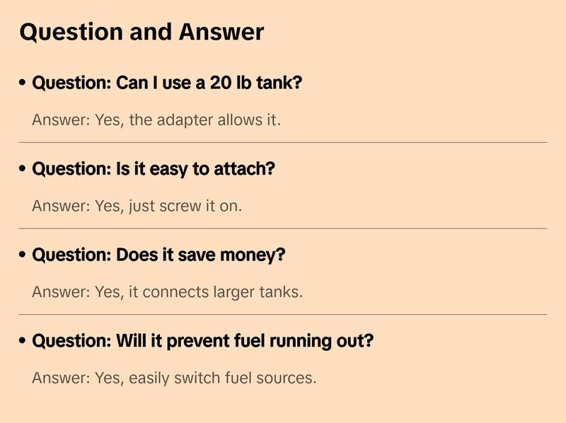 PROPANE ADAPTER 1 LB -20 LB CONVERTER