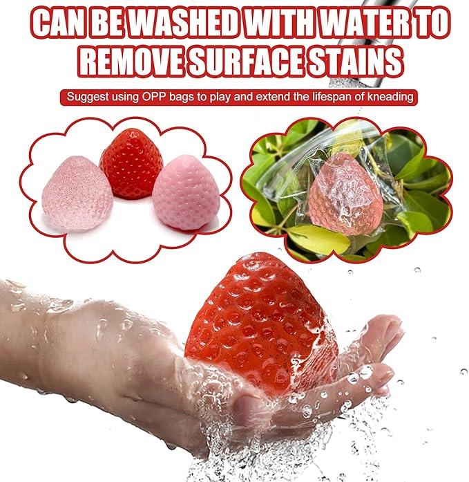Strawberry Squeeze Toy Realistic Design Aromafor Stress Relief Soft Squishy Silicone Maker ldeal Gift HomeOffice Use