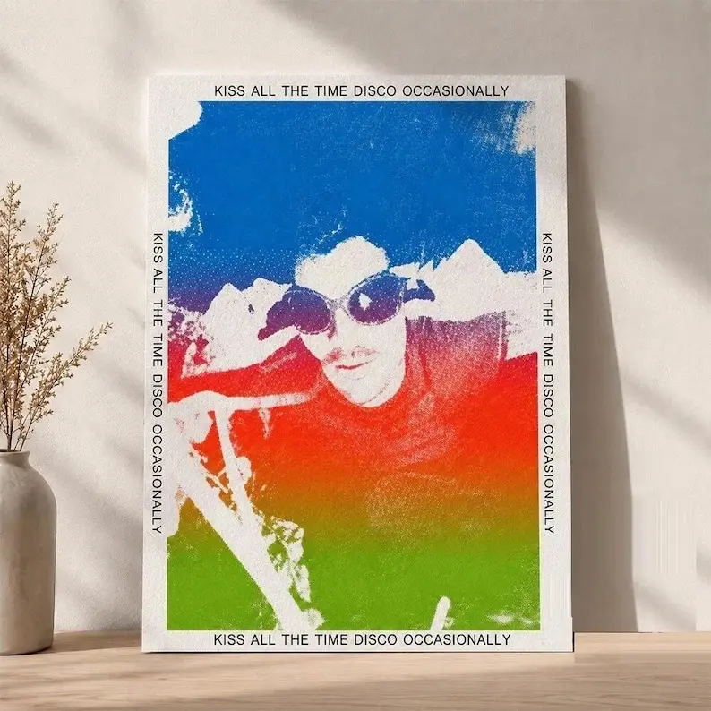 [Unframed Poster] Harry Styles Kiss All The Time Disco Occasionally Poster, Harry Styles Wall Art, Vintage Music Print, Pop Star Decor, Gift for Harry Fans