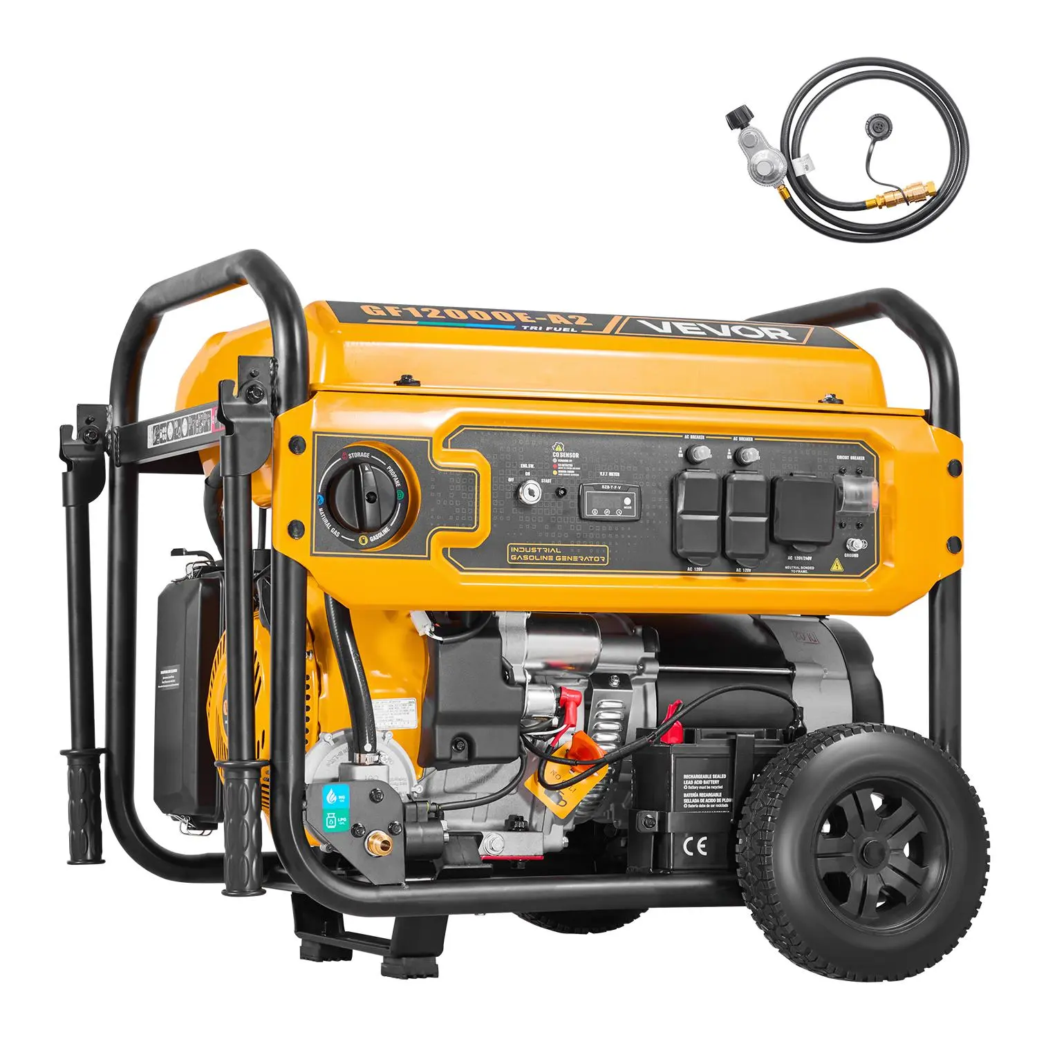 【Summerfinds】VEVOR Portable Generator,Gasoline 13500W Peak WattLPG 12000W Peak Watt & Natural Gas 11000W Peak Watt Tri-Fuel GeneratorHome Backup Generators with Electric StartGasLPG & Natural Gas Powered