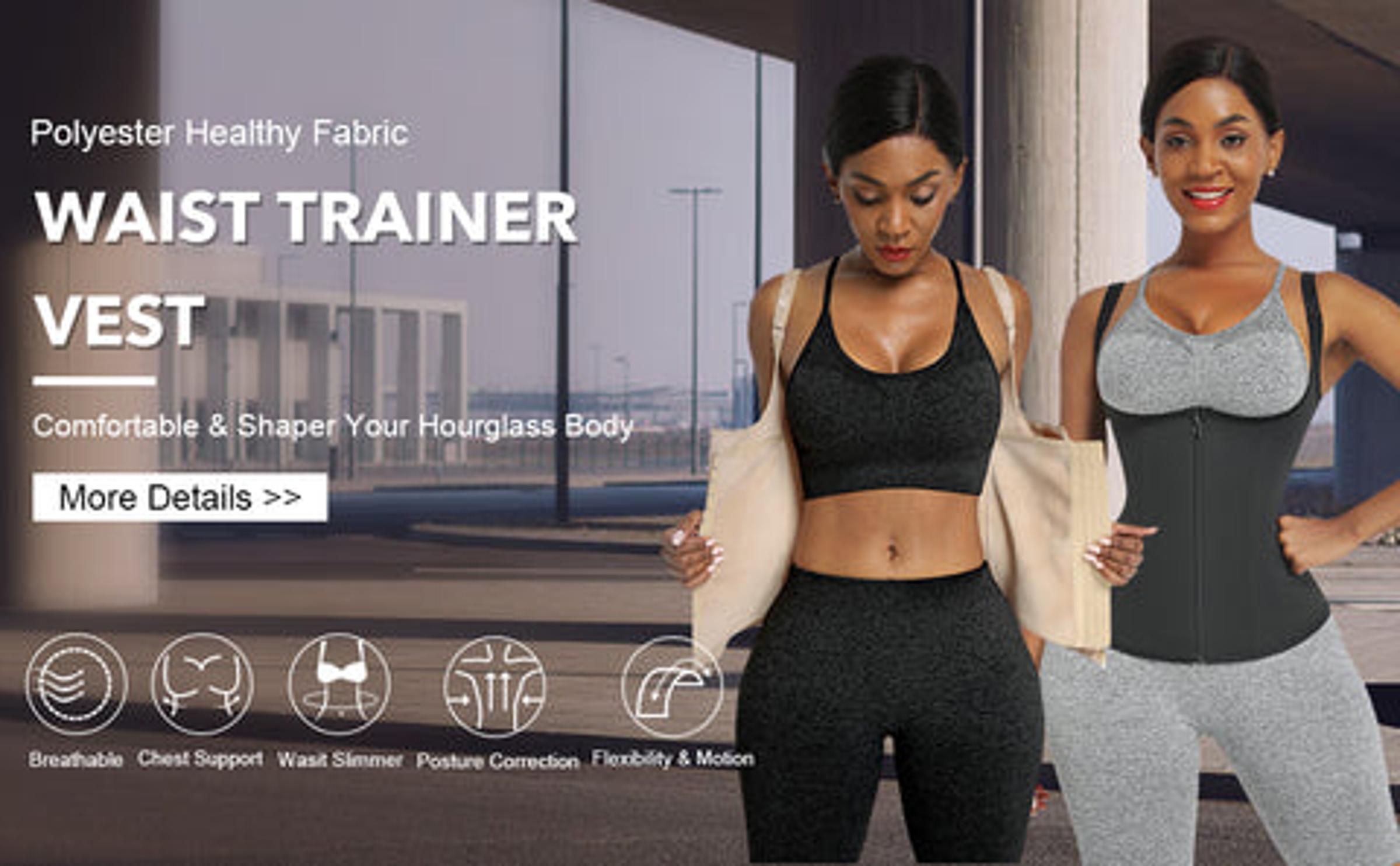 FeelinGirl Women Corset Vest Cincher Trimmer  Sport Girdle with Steel Bones Workout Shapewear with Adjustable Shoulder Strap Trainer Waist Trainer SpringStatements