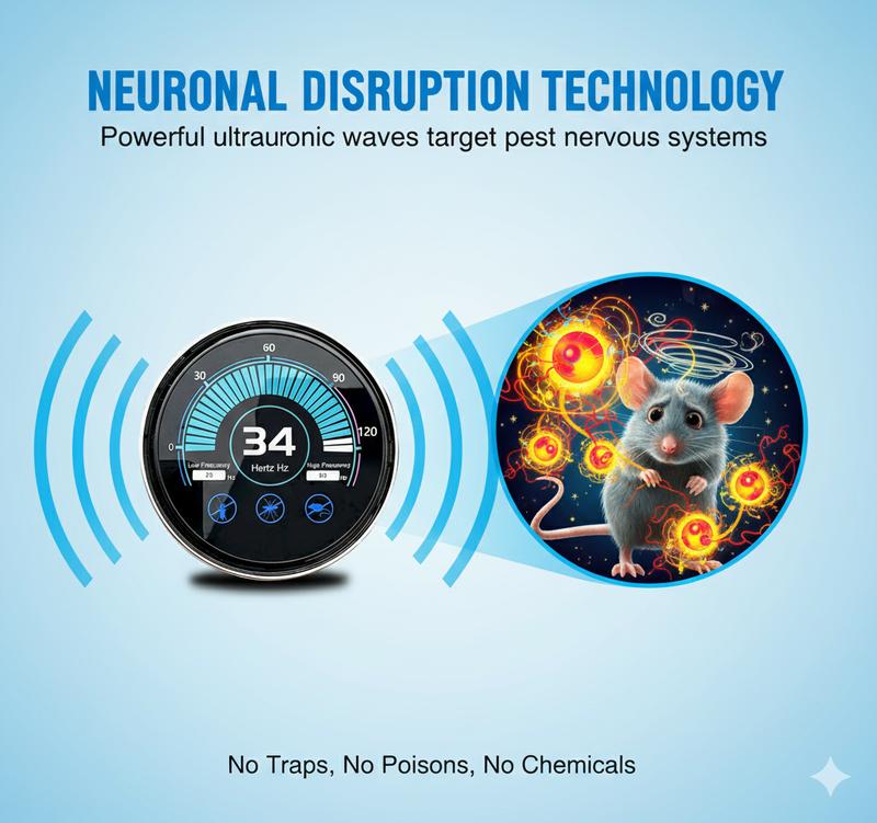 Ultrasonic Pest Repeller Plug-In – Automatically Switches Between 3 Modes (No Manual Adjustment), Eco-Friendly & Chemical-Free, Easy Plug-and-Play Pest Control for Mice, Rats, Spiders, Ants, Roaches, Mosquitoes & Bugs