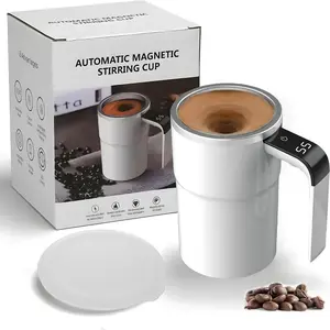 Electric Self-stirring Coffee Mug Magnetic Stirring Cup Rechargeable Automatic Mixing Cup w/LCD Thermometer for Milk/Cocoa at Office/Kitchen/Travel easy mealjuicer real machine mixer grinder fresh juice blender Commercial B4-in-1 stainless steel descaling