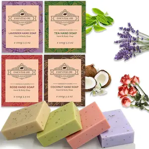 Plant Essential Oil Hand Soap, Lavender Handmade Soap, Coconut Cleansing Soap, Tea Tree Body Bath Essential Oil Soap, Self-care Soap Travel Set, Suitable For Holiday Gifts