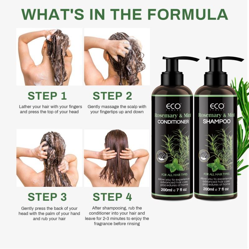 ECO Rosemary & Mint Shampoo & Conditioner Set Hair Strengthening, Scented Reduce Frizz and Add Shine nourishes hair cute valentines day gifts