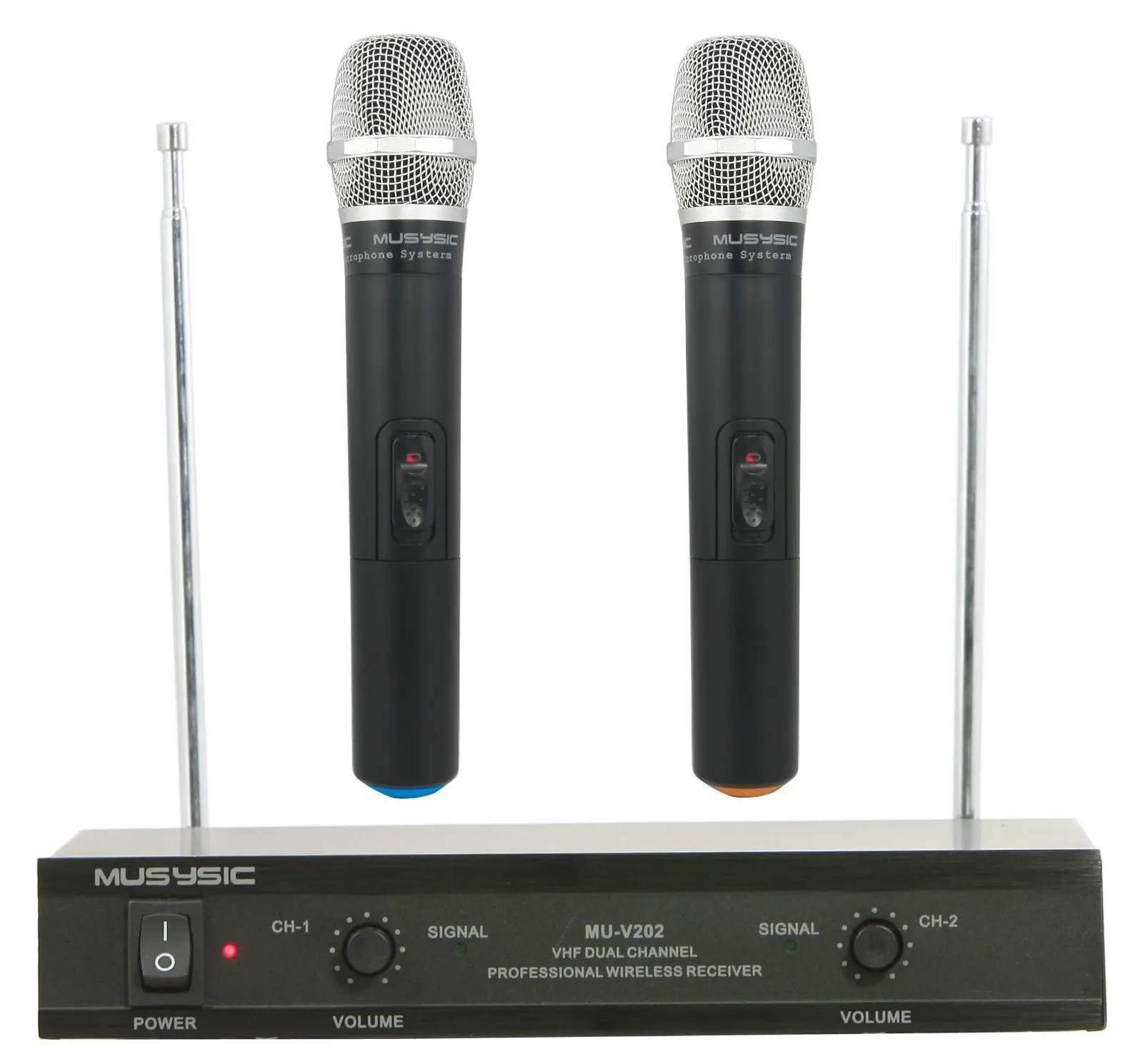 Professional Dual Channel VHF Handheld Wireless Microphone System
