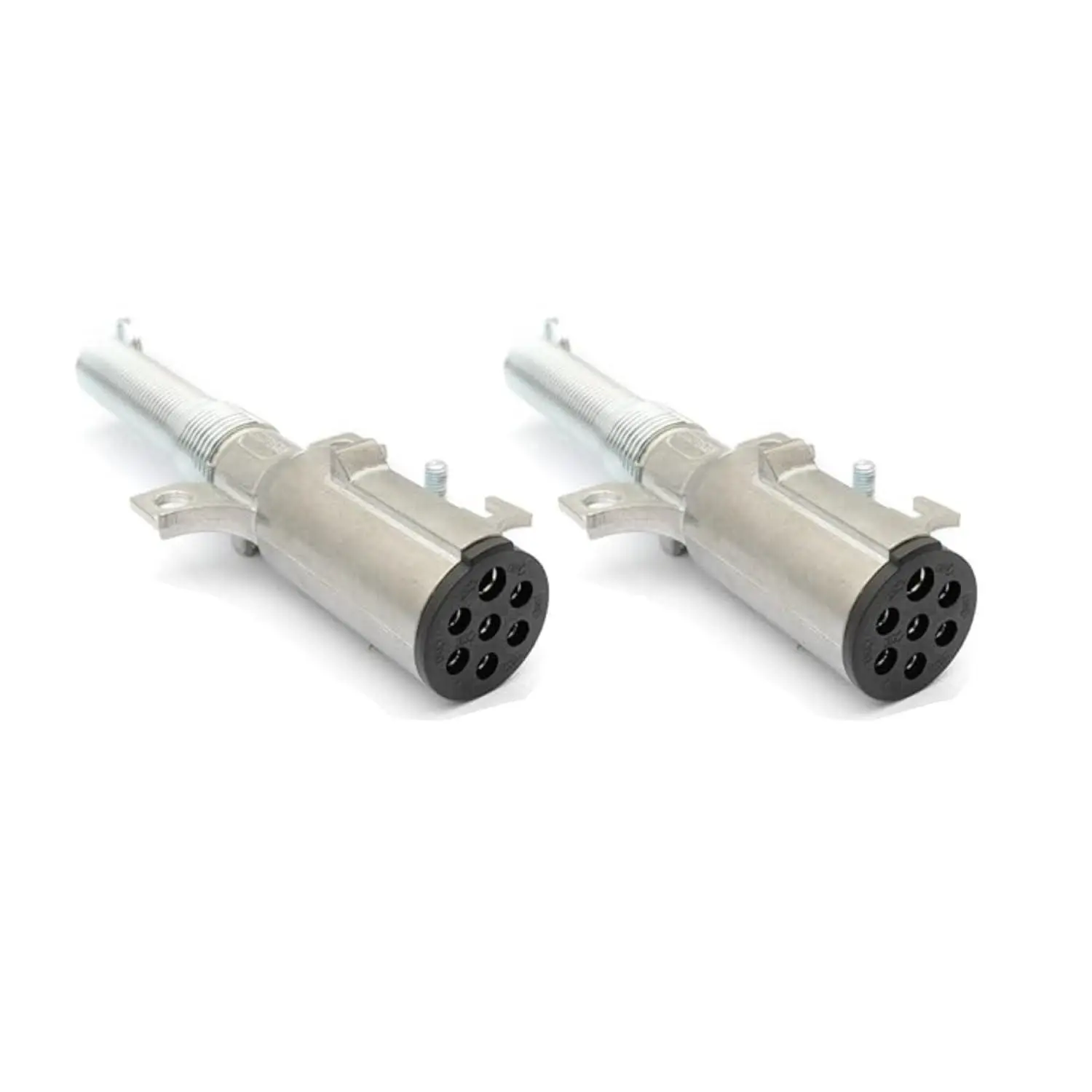 TORQUE 2 PCS of 7-Way Round Wiring Harness Trailer-Side Plug, SAE J560 Style Die-Cast Zinc Housing, 7 Pin Round Connector for RV Semi Truck Trailer (TR15730)