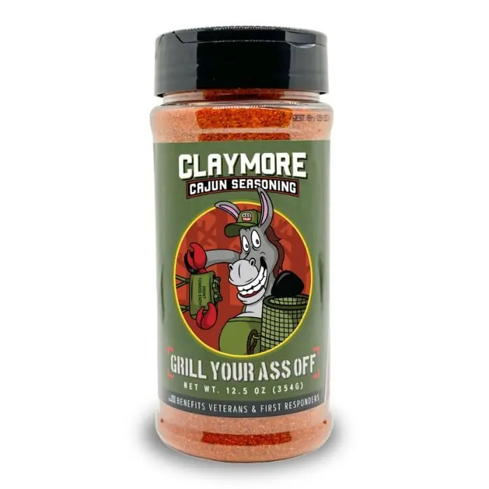 Grill Your Ass Off Claymore Cajun Seasoning - 12.5oz Spicy Louisiana Style BBQ Rub - Bold Texas Heat - Veteran Owned