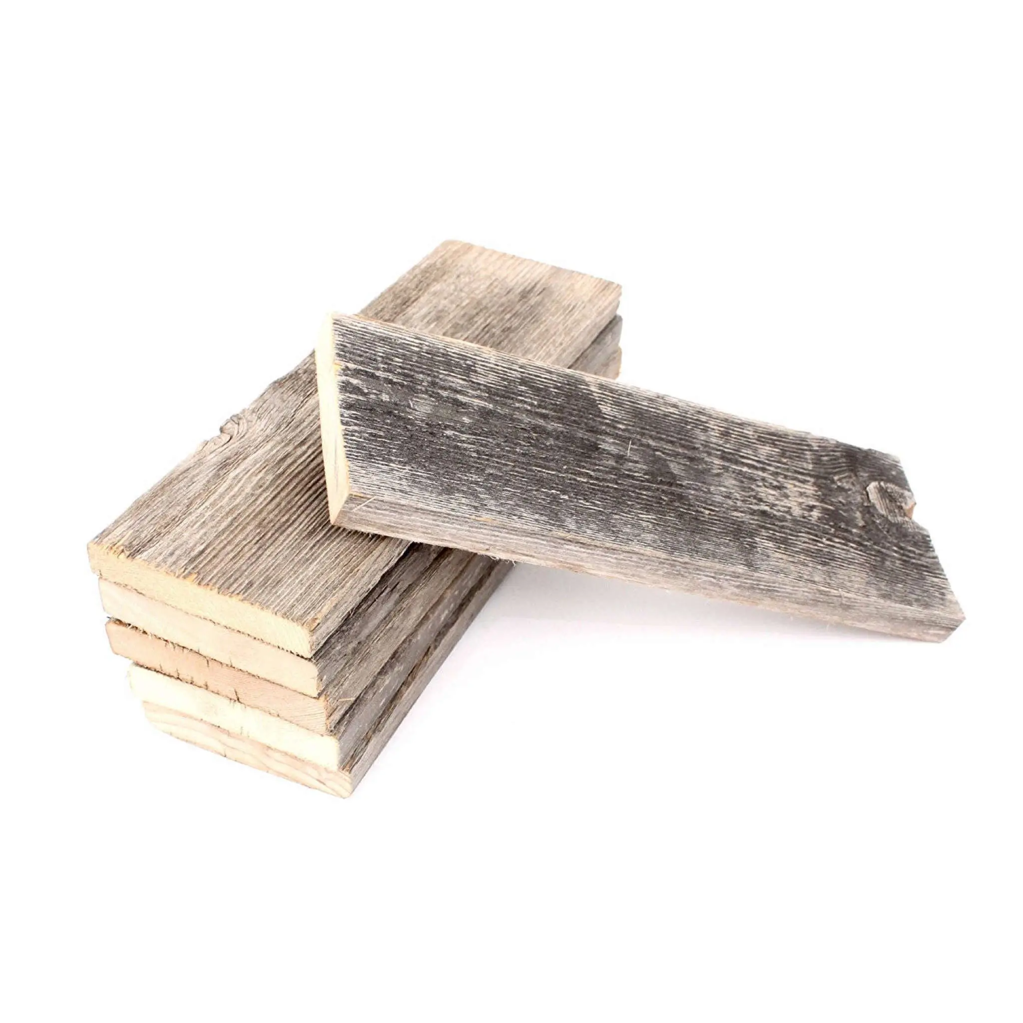 100% Reclaimed Raw Edge Wood Planks Bundle, 0.5" Thick x 3.5" Wide, Rustic Wall Planks for DIY Projects & Crafts with Unique Rustic Look