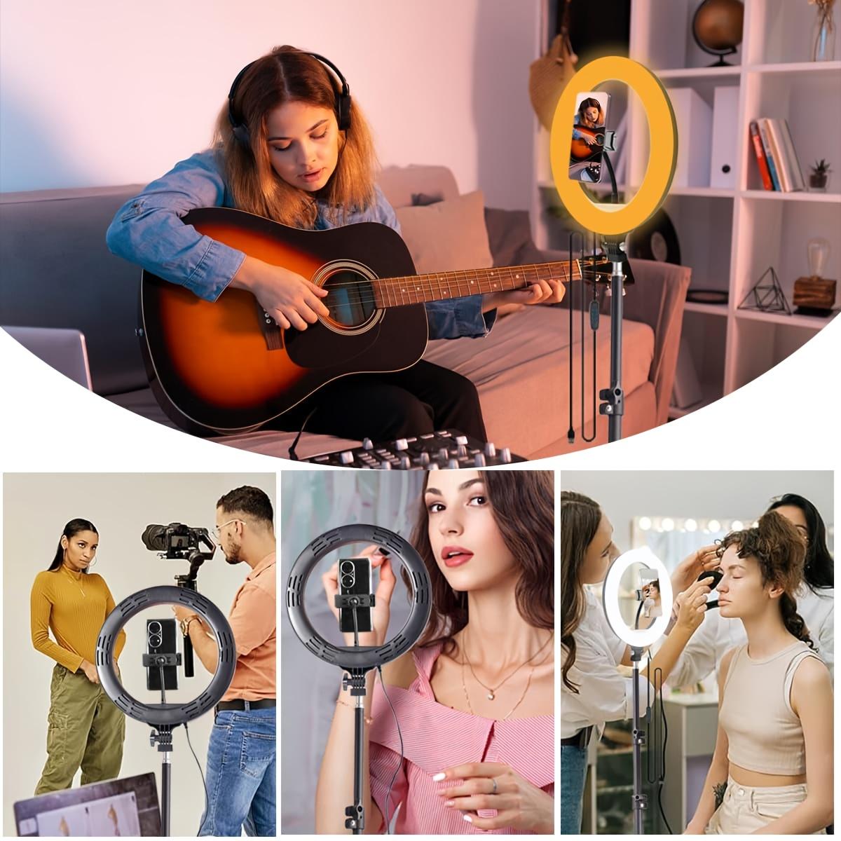 10.26-Inch/26cm Selfie Video Light with 43.3-Inch Extendable Tripod Stand & Phone Holder for Video Recording Makeup TikTok Photography Adjustable LED Circle Lighting Setup#valentines day#springbreak