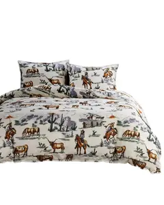 Hiend Accents Unisex 3Pc Ranch Life Reversible Bedding Set Super King - Ws2138-Sk-Df