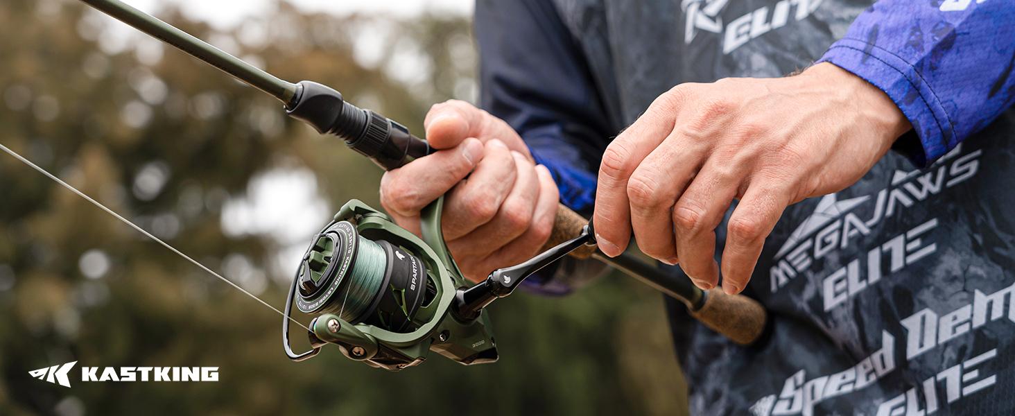 KastKing Spartacus II Twin-Tip Fishing Rod and Reel Combo, Spinning & Casting Combo, Fishing Poles and Reels Combo, KastFlex IM6 Graphite Blanks, 2-Piece Rods with Extra Tips
