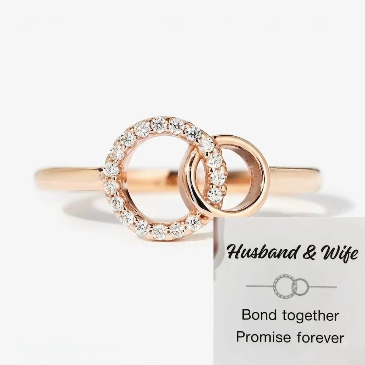 Interlocking Circle Ring, Hope Ring，Women's rings, husband and wife commitment rings, couple rings, the best gift for a wife, Valentine's Day gift.
