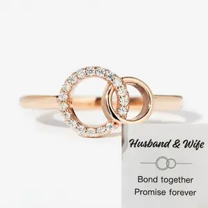 Interlocking Circle Ring, Hope Ring，Women's rings, husband and wife commitment rings, couple rings, the best gift for a wife, Valentine's Day gift.