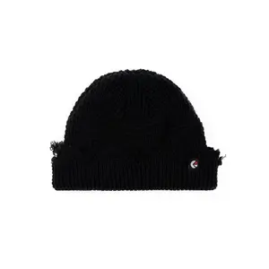 Black | Raw Edge Beanie