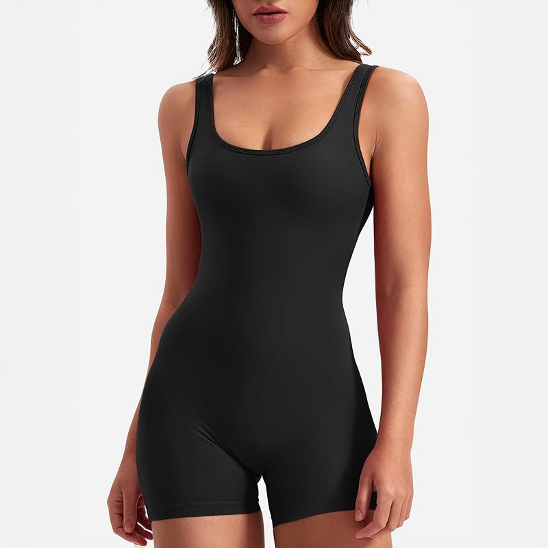 One Piece Workout Jumpsuits for Women Backless Tummy Control Sleeveless Jumpsuits Scrunch Yoga Romper Springfresh