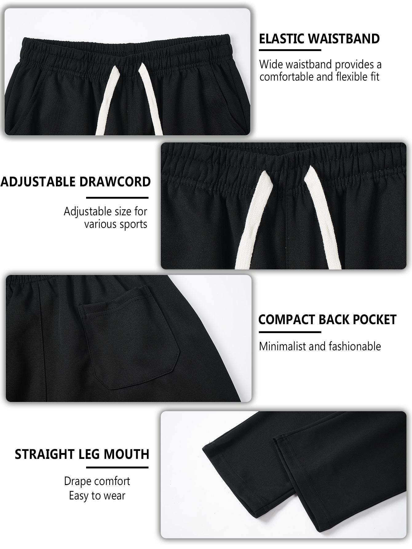 Men's Regular Fit Drawstring Casual Pants - Soft and slightly stretchy fabric, comfortable and breathable, drawstring waist adjustment, solid color, perfect for outdoor sports and fitness activities in spring and summer