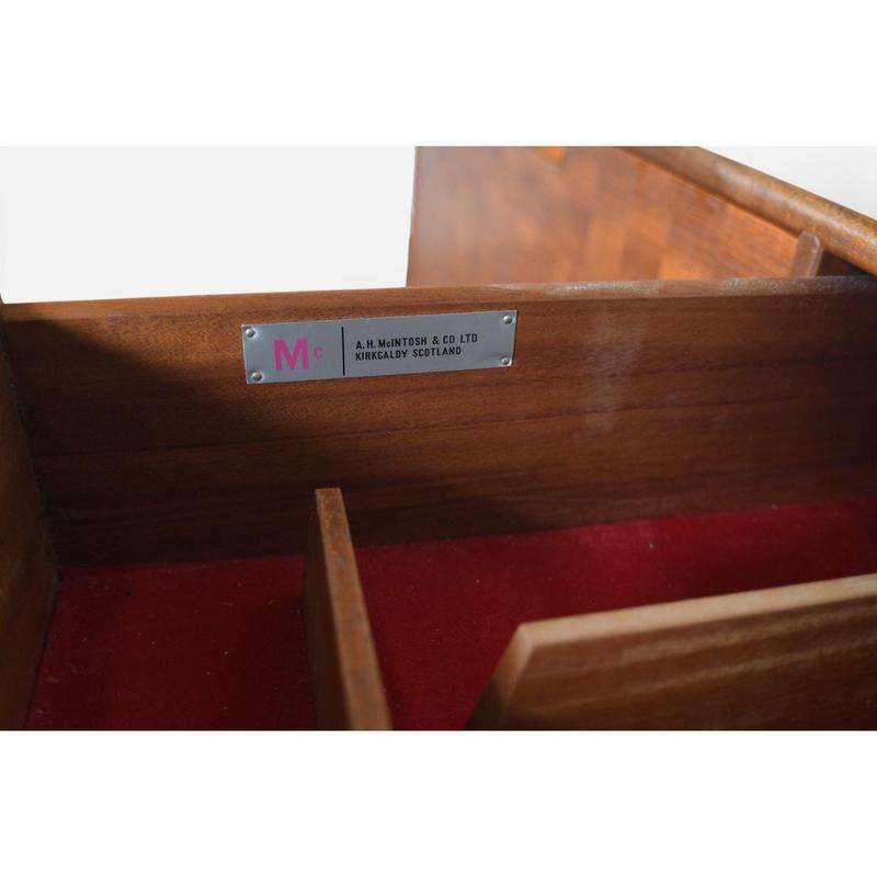 RARE LARGE MCINTOSH BASKETWEAVE CREDENZA IN TEAK