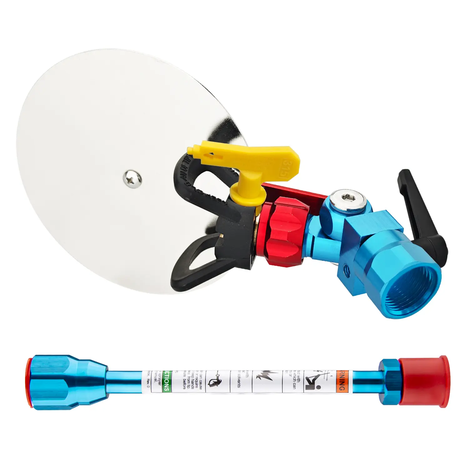 Airless Gun Guide Edge Spray Tools, Paint Accessories Extensions, Airless Sprayer Precision Nozzles 315 Head, 7.87" Extension Rod, Spray Baffles, Extended Reach, Spray Nozzle Kit, High Reach Nozzle