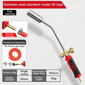 Sunlight Labs Heavy-Duty Flame Torch, 2,200,000 BTU Self Igniting Outdoor Unwanted Plant Burner, 78.7 Foot Hose, Eco-Friendly Gas Torch for Overgrowth Removal, Fire Starting, Ice Melting & More