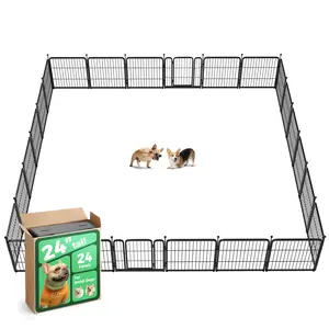 FXW Rollick Unleashed Dog Playpen for Indoor, Yard, RV Camping, 24"/32" Height, 24/32/48 Panels for Small and Medium Dogs, Black/White│Patented